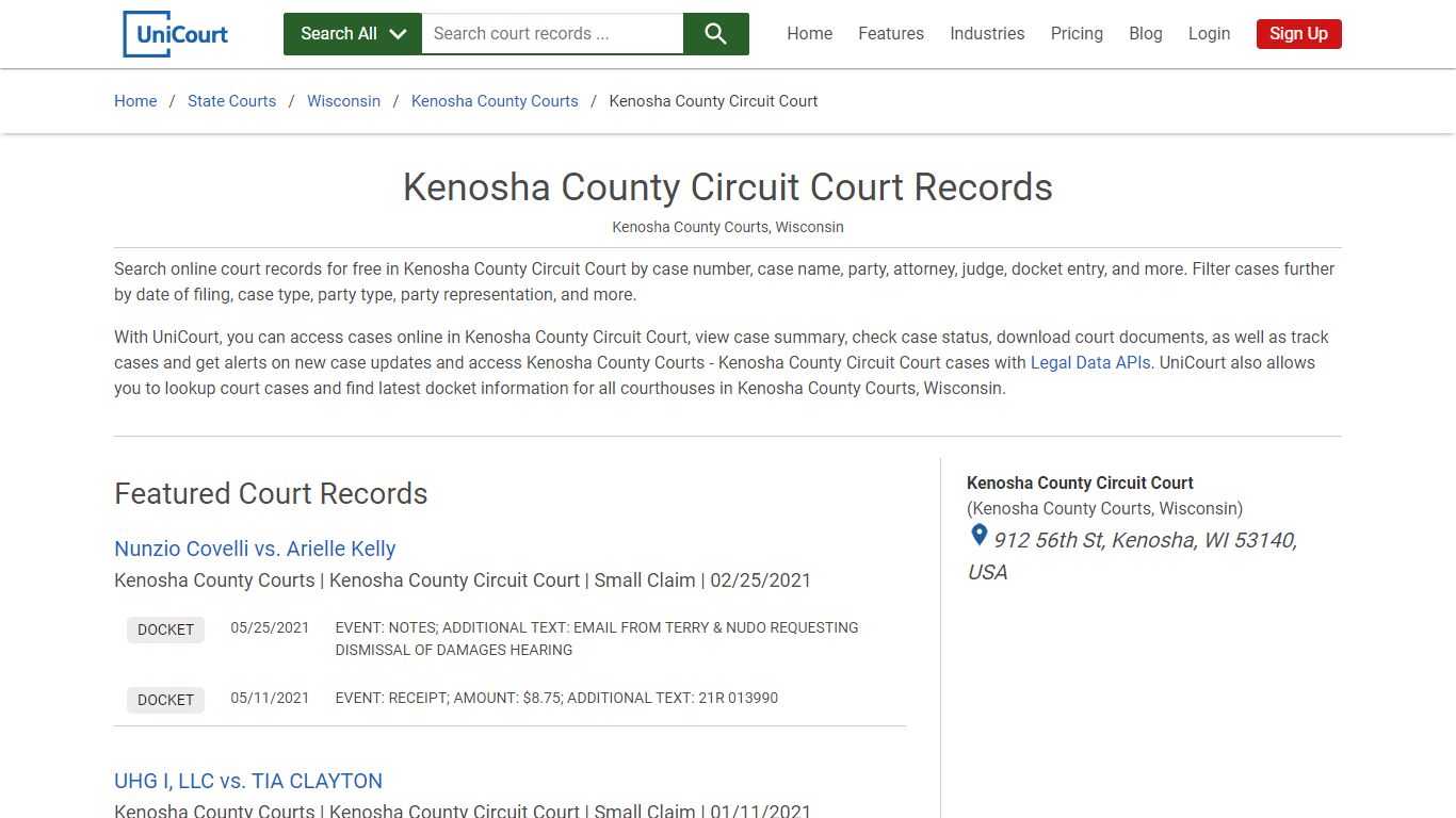 Kenosha County Circuit Court Records | Kenosha | UniCourt